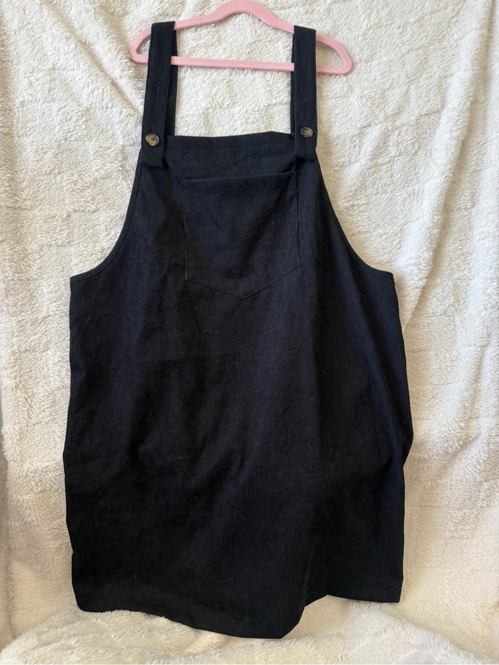 SHEIN Curve Plus Black Corduroy Pinafore Overall Dress